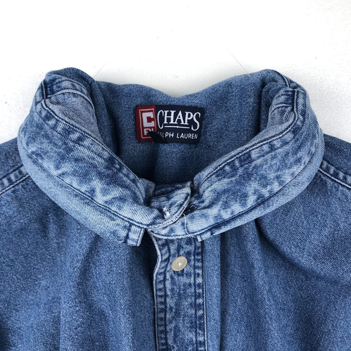 Ralph Lauren CHAPS Long Sleeve Button Down Denim Shirt Men's XL cotton blue type Vintage Second Hand