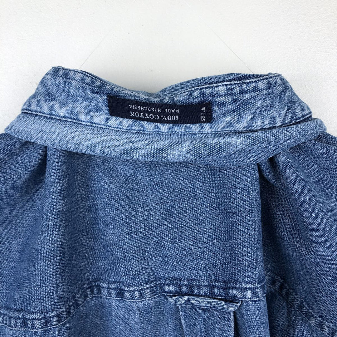 Ralph Lauren CHAPS Long Sleeve Button Down Denim Shirt Men's XL cotton blue type Vintage Second Hand