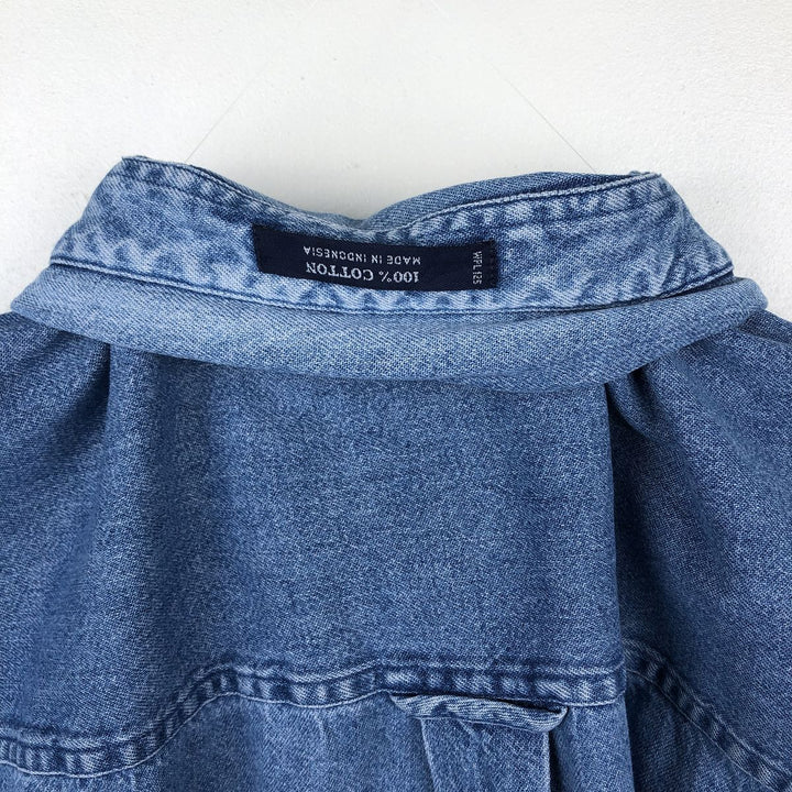 Ralph Lauren CHAPS Long Sleeve Button Down Denim Shirt Men's XL cotton blue type Vintage Second Hand