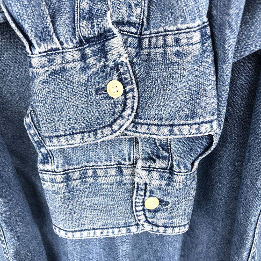 Ralph Lauren CHAPS Long Sleeve Button Down Denim Shirt Men's XL cotton blue type Vintage Second Hand