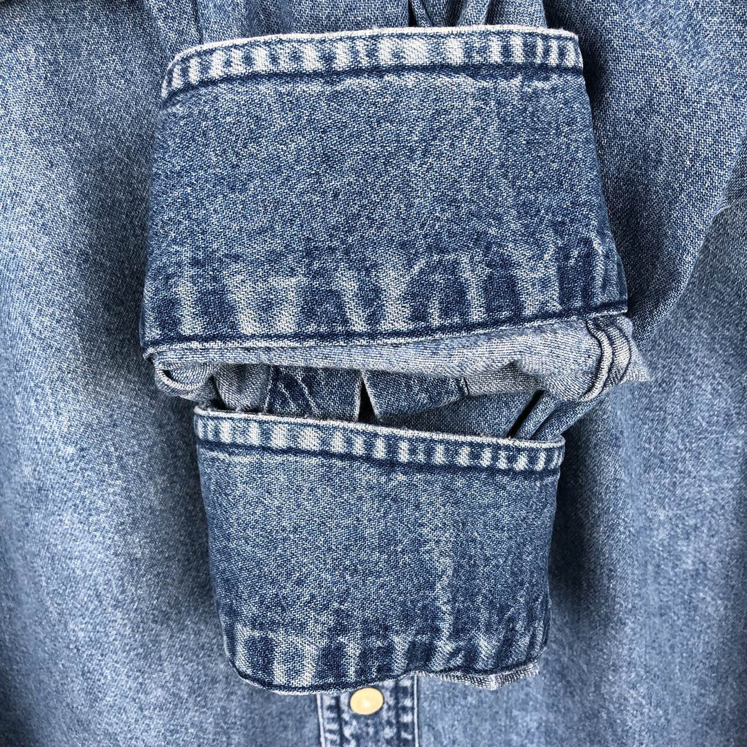 Ralph Lauren CHAPS Long Sleeve Button Down Denim Shirt Men's XL cotton blue type Vintage Second Hand