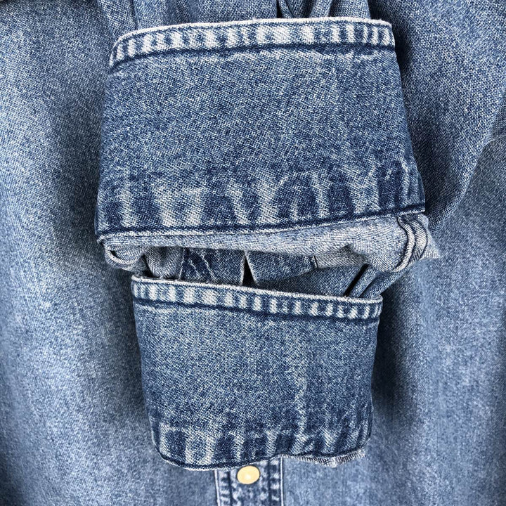Ralph Lauren CHAPS Long Sleeve Button Down Denim Shirt Men's XL cotton blue type Vintage Second Hand