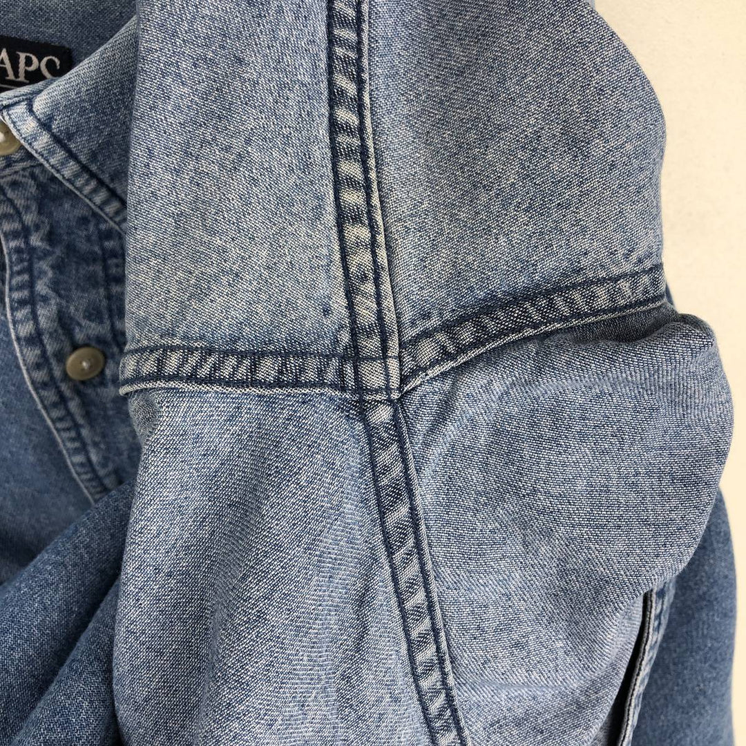 Ralph Lauren CHAPS Long Sleeve Button Down Denim Shirt Men's XL cotton blue type Vintage Second Hand