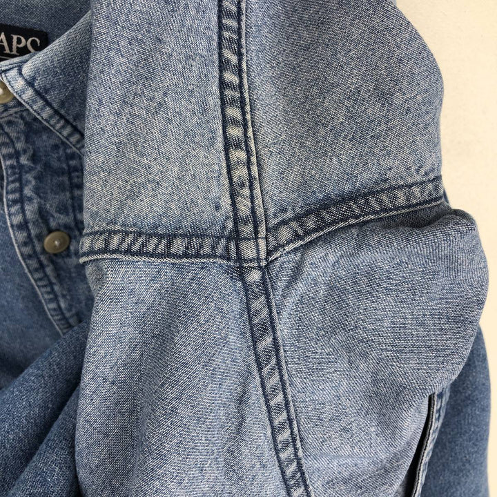 Ralph Lauren CHAPS Long Sleeve Button Down Denim Shirt Men's XL cotton blue type Vintage Second Hand