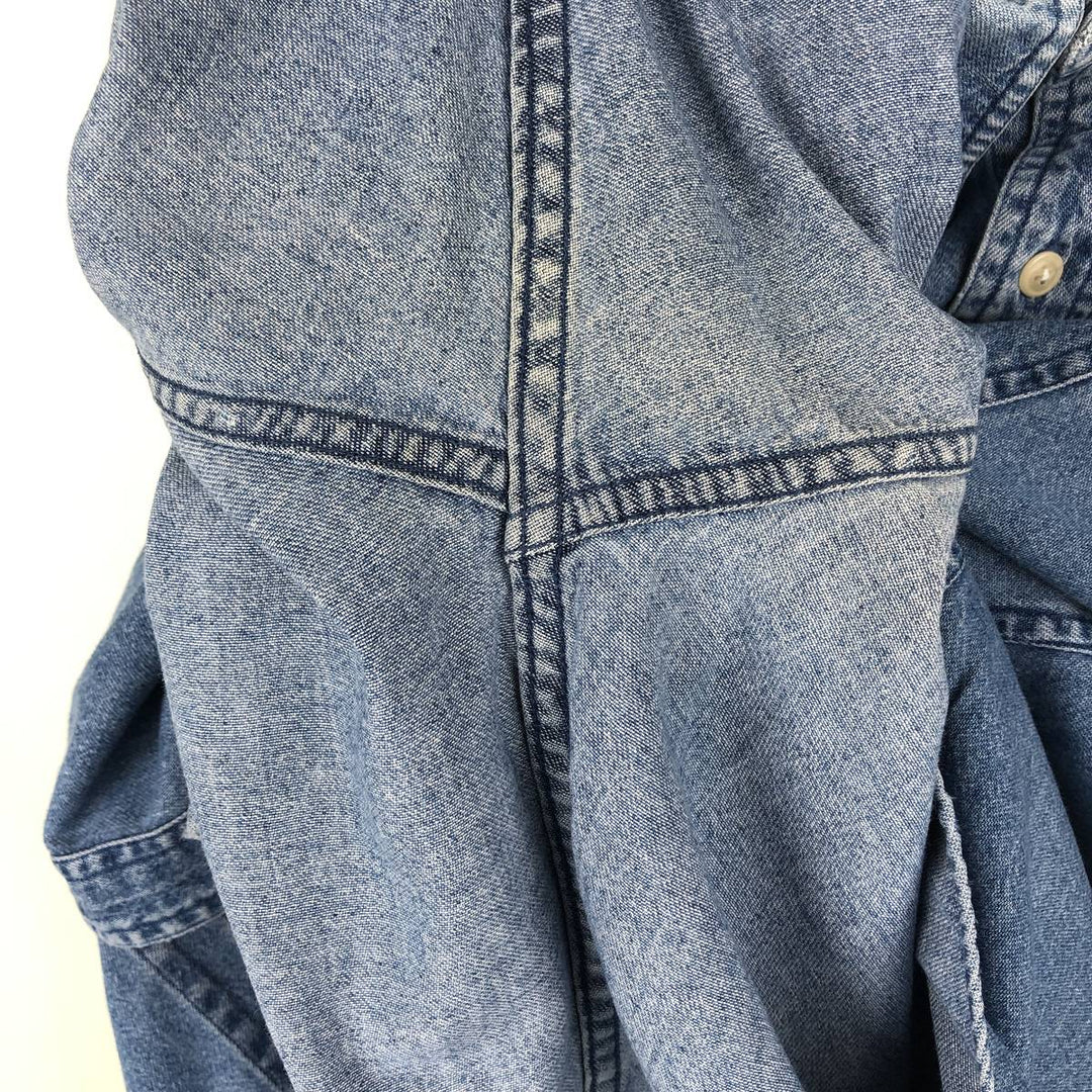 Ralph Lauren CHAPS Long Sleeve Button Down Denim Shirt Men's XL cotton blue type Vintage Second Hand