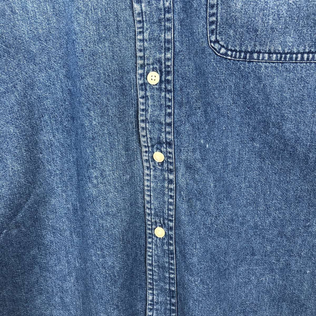 Ralph Lauren CHAPS Long Sleeve Button Down Denim Shirt Men's L Size cotton blue type Vintage Second Hand