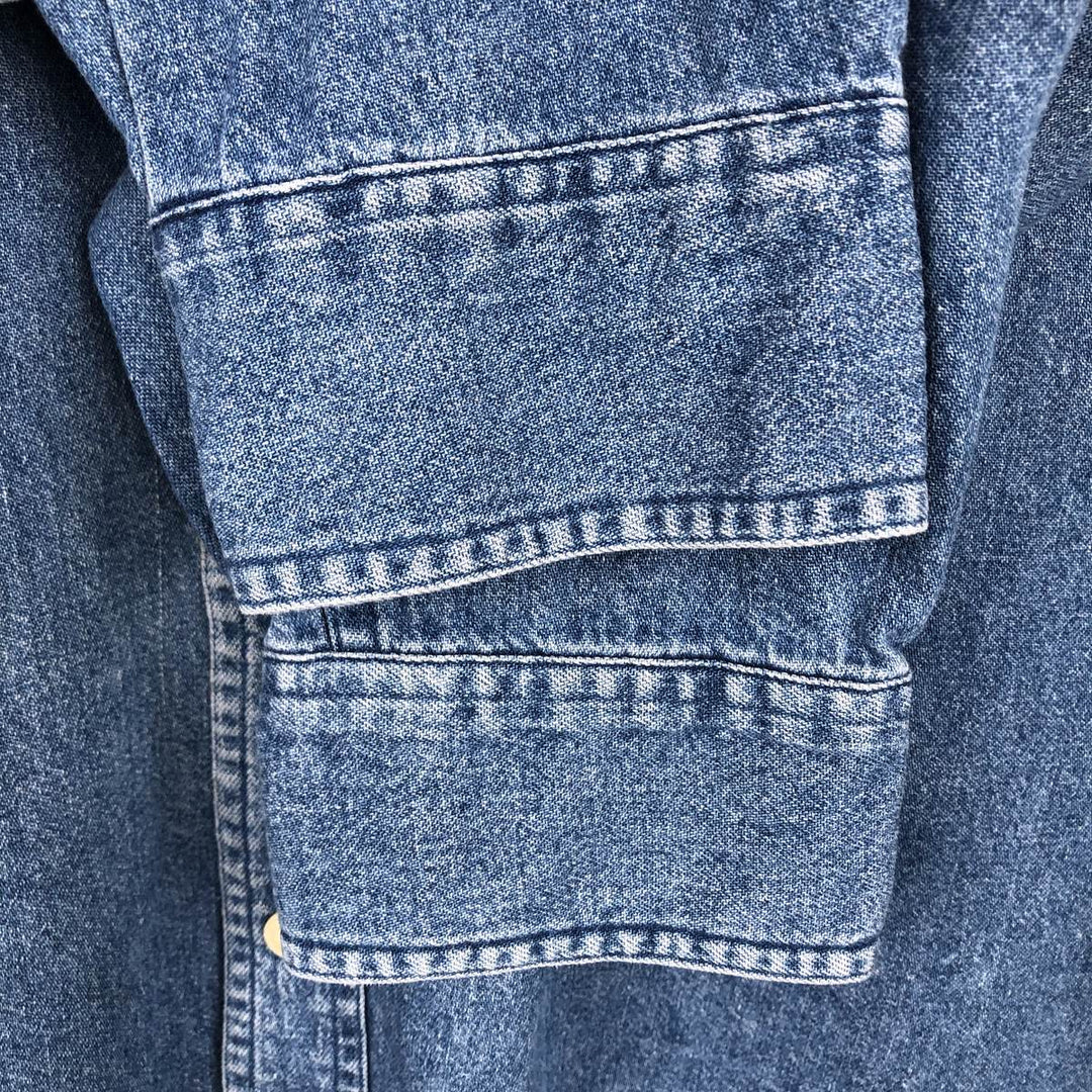 Ralph Lauren CHAPS Long Sleeve Button Down Denim Shirt Men's L Size cotton blue type Vintage Second Hand