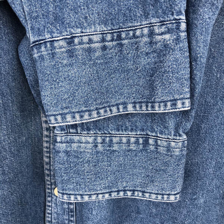 Ralph Lauren CHAPS Long Sleeve Button Down Denim Shirt Men's L Size cotton blue type Vintage Second Hand
