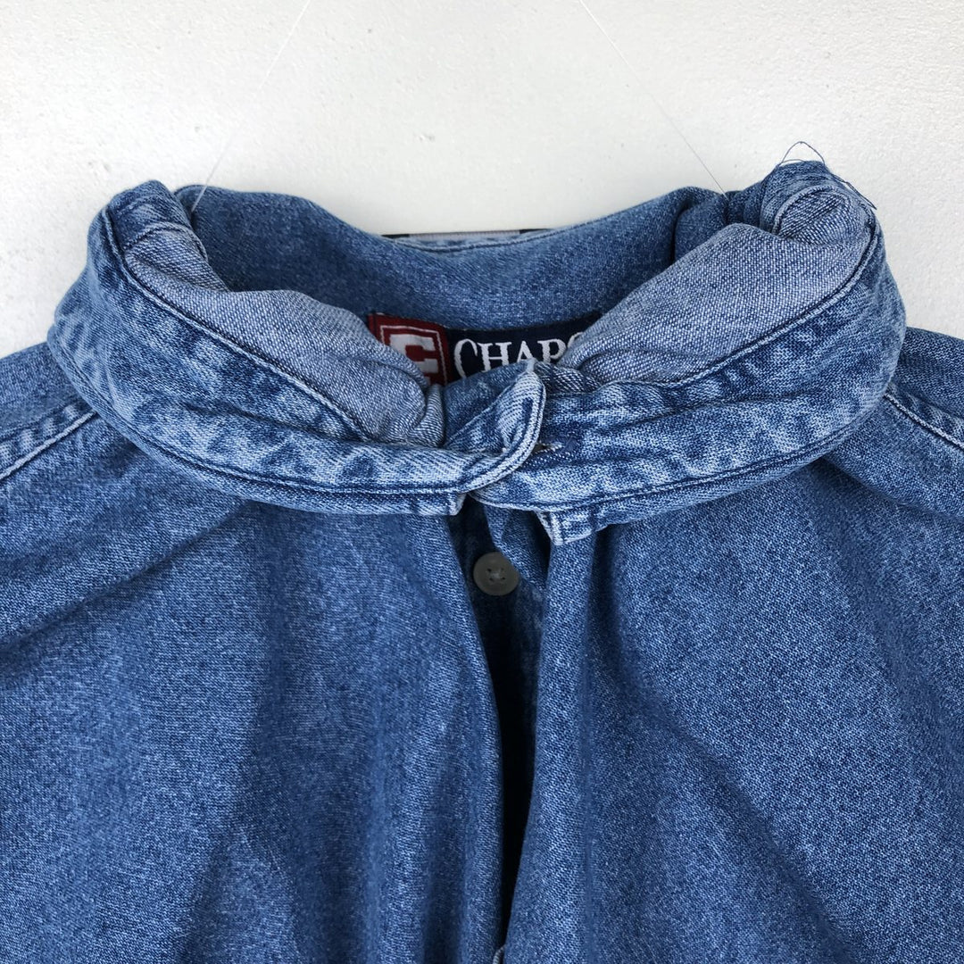Ralph Lauren CHAPS Long Sleeve Button Down Denim Shirt Men's L Size cotton blue type Vintage Second Hand