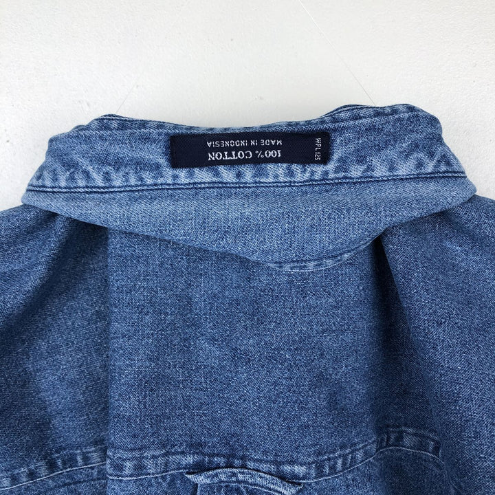 Ralph Lauren CHAPS Long Sleeve Button Down Denim Shirt Men's L Size cotton blue type Vintage Second Hand