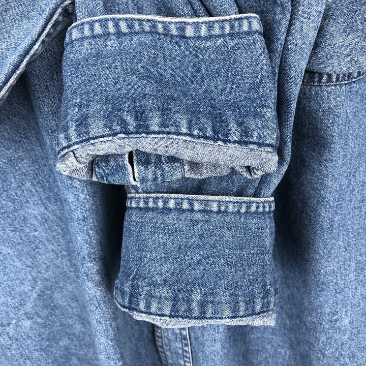 Ralph Lauren CHAPS Long Sleeve Button Down Denim Shirt Men's L Size cotton blue type Vintage Second Hand