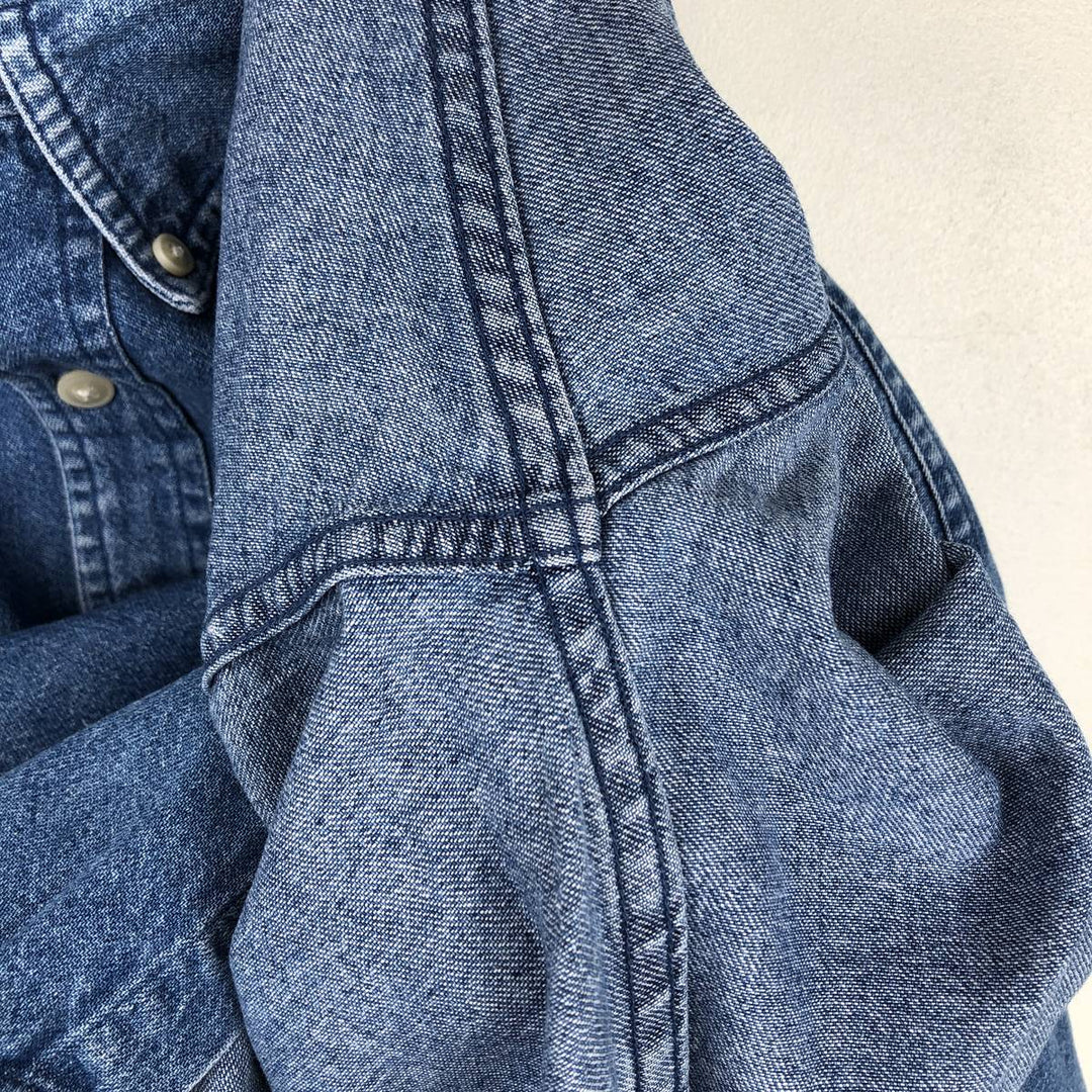 Ralph Lauren CHAPS Long Sleeve Button Down Denim Shirt Men's L Size cotton blue type Vintage Second Hand