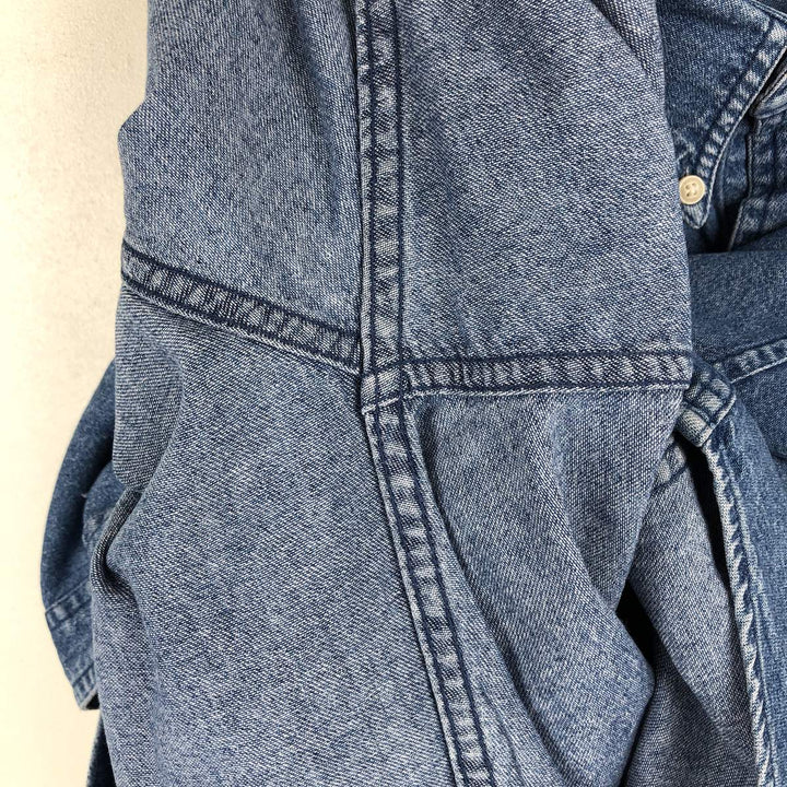 Ralph Lauren CHAPS Long Sleeve Button Down Denim Shirt Men's L Size cotton blue type Vintage Second Hand