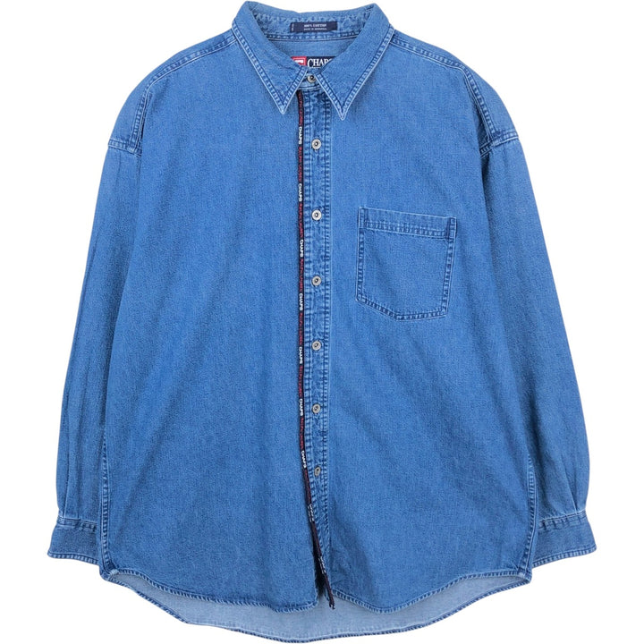 Ralph Lauren CHAPS Long-Sleeve Denim Shirt, Men's Size XL (approx.) cotton blue type Vintage Second Hand