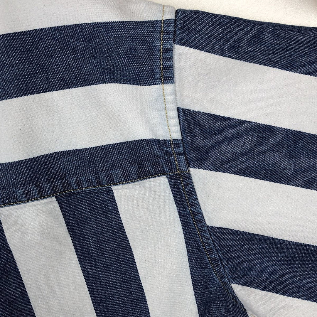 Levi's SILVER TAB Stripe Pattern Long-Sleeve Denim Shirt, Men's Size M (approx.) cotton blue type Vintage Second Hand