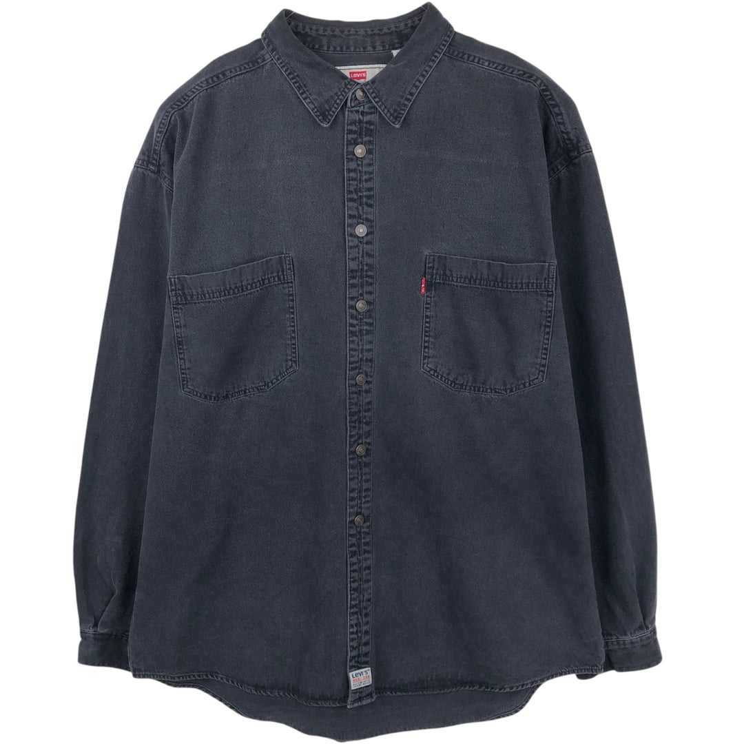 Levi's long sleeve denim shirt, men's size XL cotton black type Vintage Second Hand