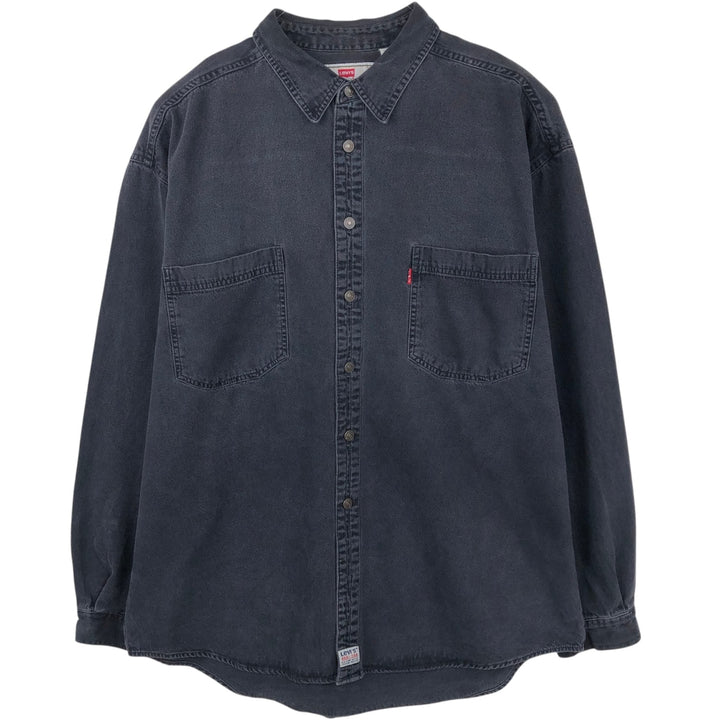 Levi's long sleeve denim shirt, men's size XL cotton black type Vintage Second Hand