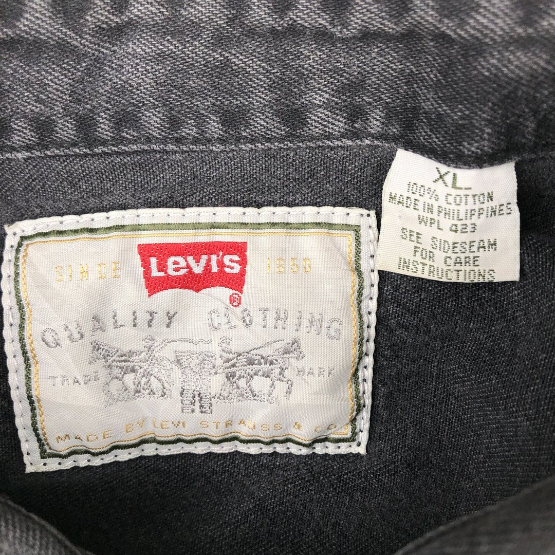 Levi's long sleeve denim shirt, men's size XL cotton black type Vintage Second Hand