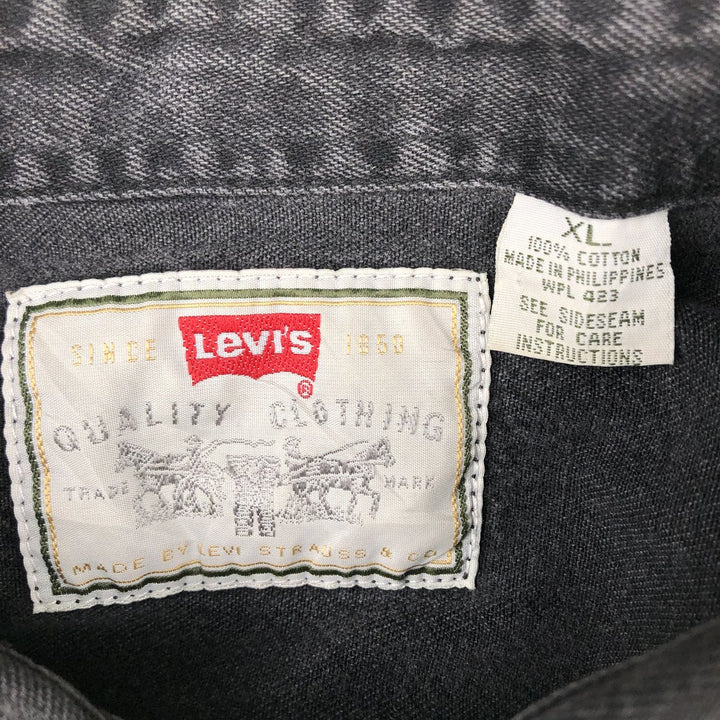 Levi's long sleeve denim shirt, men's size XL cotton black type Vintage Second Hand
