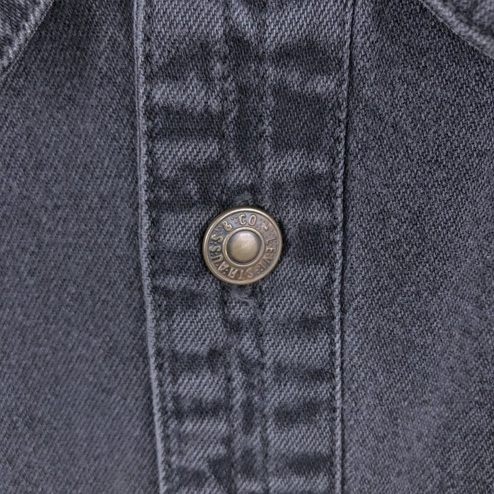 Levi's long sleeve denim shirt, men's size XL cotton black type Vintage Second Hand