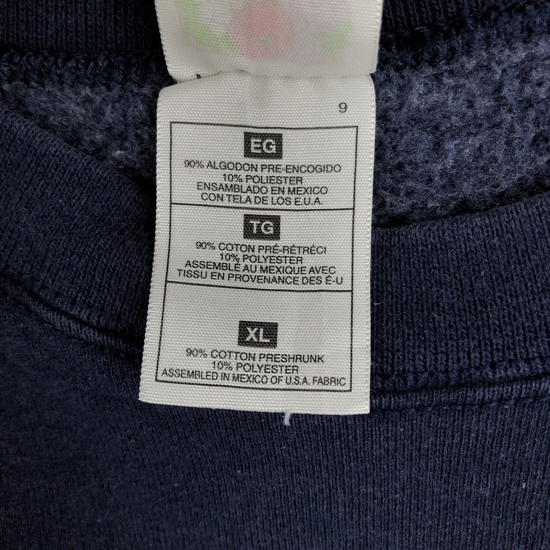 90'S Fruit of the Loom Cotton Advertising Sweatshirt, Men's Size XL (approx.), Vintage cotton navy blue type Vintage Second Hand