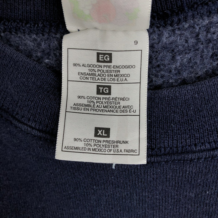 90'S Fruit of the Loom Cotton Advertising Sweatshirt, Men's Size XL (approx.), Vintage cotton navy blue type Vintage Second Hand