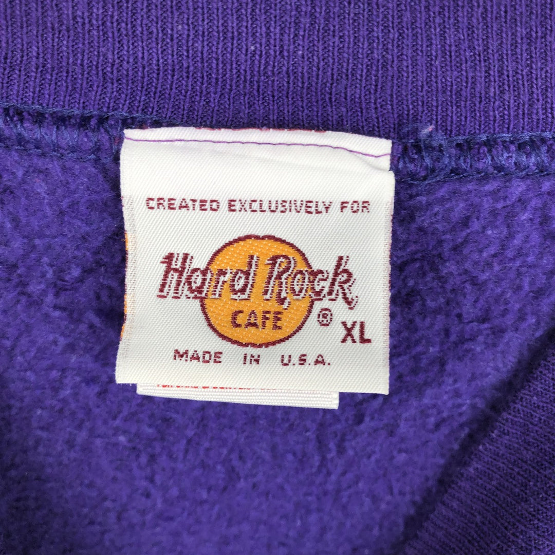 90'S JERSEYS Hard Rock Cafe Advertising Sweatshirt, Made in USA, Men's XL equivalent, Vintage cotton Purple type blue-purple Vintage Second Hand