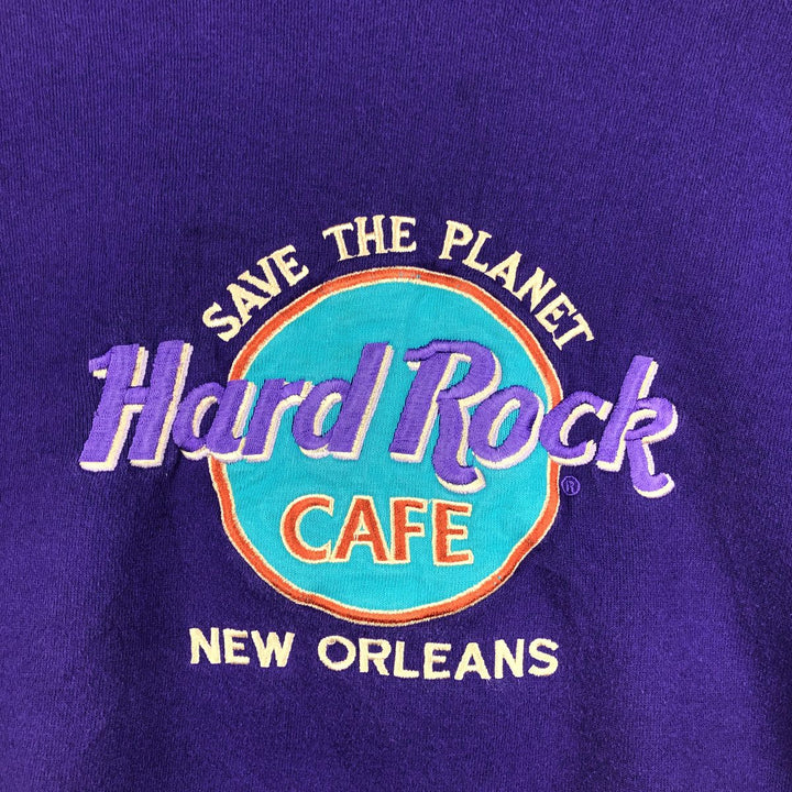 90'S JERSEYS Hard Rock Cafe Advertising Sweatshirt, Made in USA, Men's XL equivalent, Vintage cotton Purple type blue-purple Vintage Second Hand