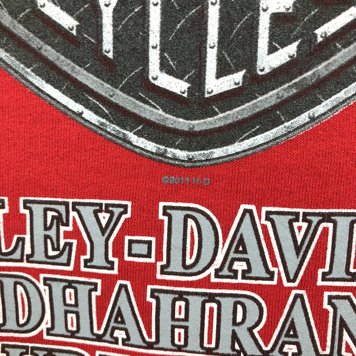 Harley-Davidson Advertising Sweatshirt, Men's L size cotton red type Vintage Second Hand
