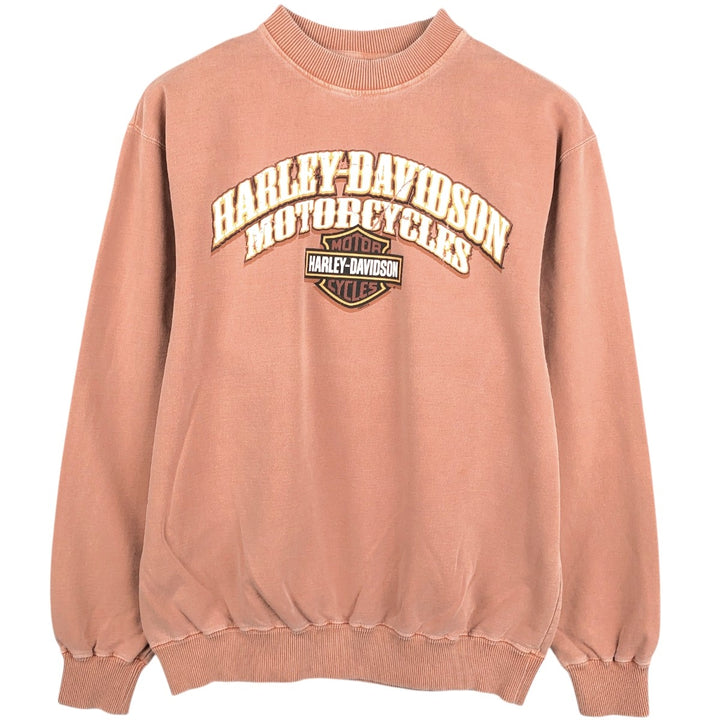 2000'S Harley-Davidson Logo Print Advertising Sweatshirt (Men's Size M) cotton coral Vintage Second Hand