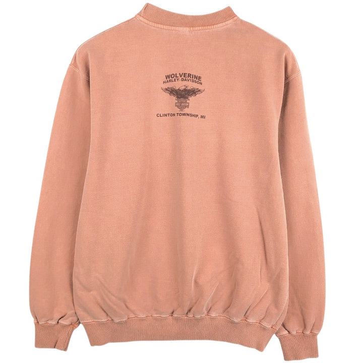 2000'S Harley-Davidson Logo Print Advertising Sweatshirt (Men's Size M) cotton coral Vintage Second Hand