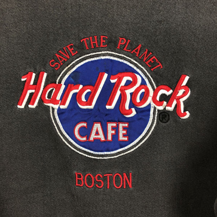 90'S Hard Rock Cafe Advertising Sweatshirt, Made in USA, Men's L, Vintage cotton Charcoal Vintage Second Hand