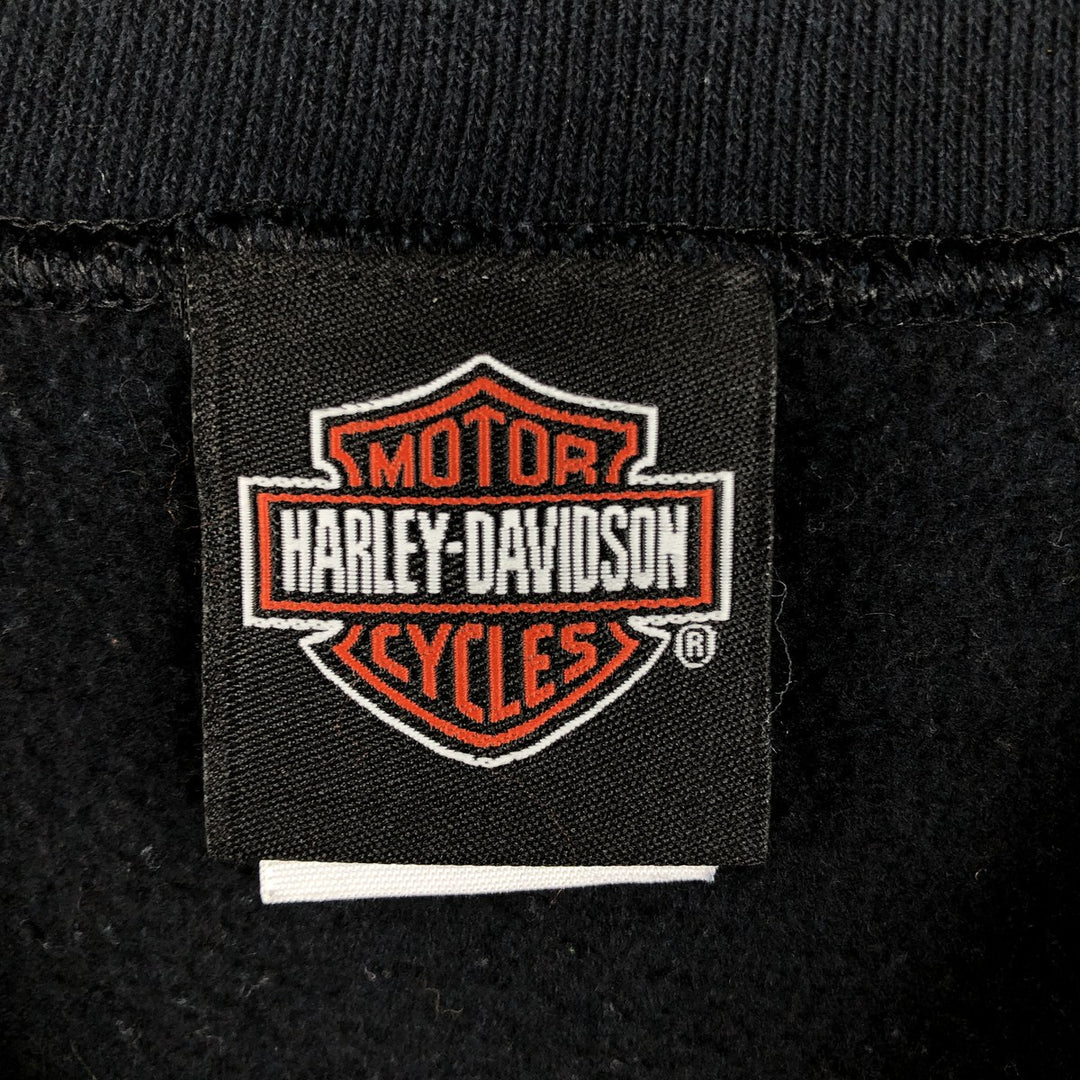 00'S Harley-Davidson Advertising Sweatshirt, Men's L size cotton black type Vintage Second Hand