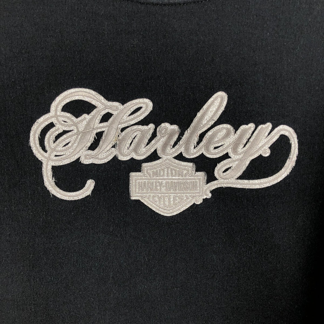 00'S Harley-Davidson Advertising Sweatshirt, Men's L size cotton black type Vintage Second Hand