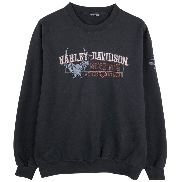 Harley-Davidson Advertising Sweatshirt, Men's L size unclear black type Vintage Second Hand