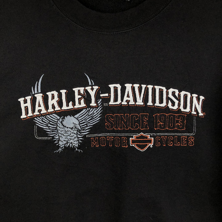 Harley-Davidson Advertising Sweatshirt, Men's L size unclear black type Vintage Second Hand