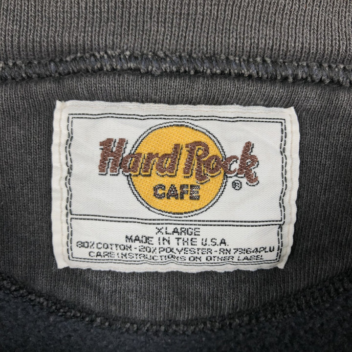 90'S Hard Rock Cafe Advertising Sweatshirt, Made in USA, Men's XL, Vintage cotton Charcoal Vintage Second Hand