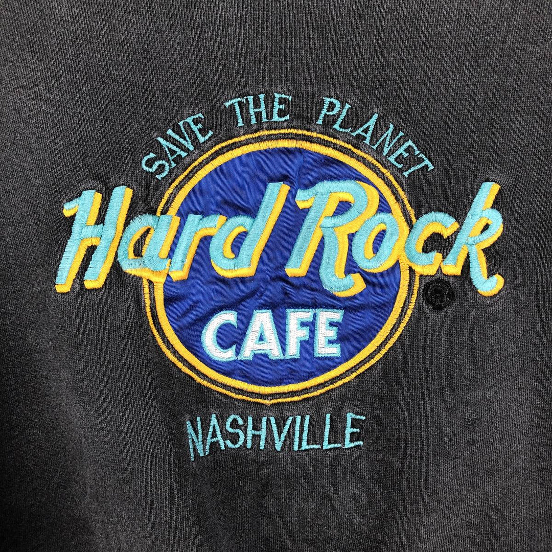 90'S Hard Rock Cafe Advertising Sweatshirt, Made in USA, Men's XL, Vintage cotton Charcoal Vintage Second Hand