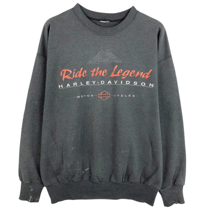 Harley-Davidson Advertising Sweatshirt, Men's XL Size unclear black type Vintage Second Hand