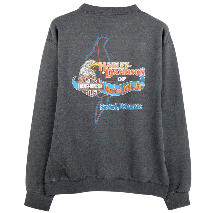 90'S Harley-Davidson Advertising Sweatshirt, Made in USA, Men's Size M (Equivalent), Vintage polyester Charcoal Vintage Second Hand