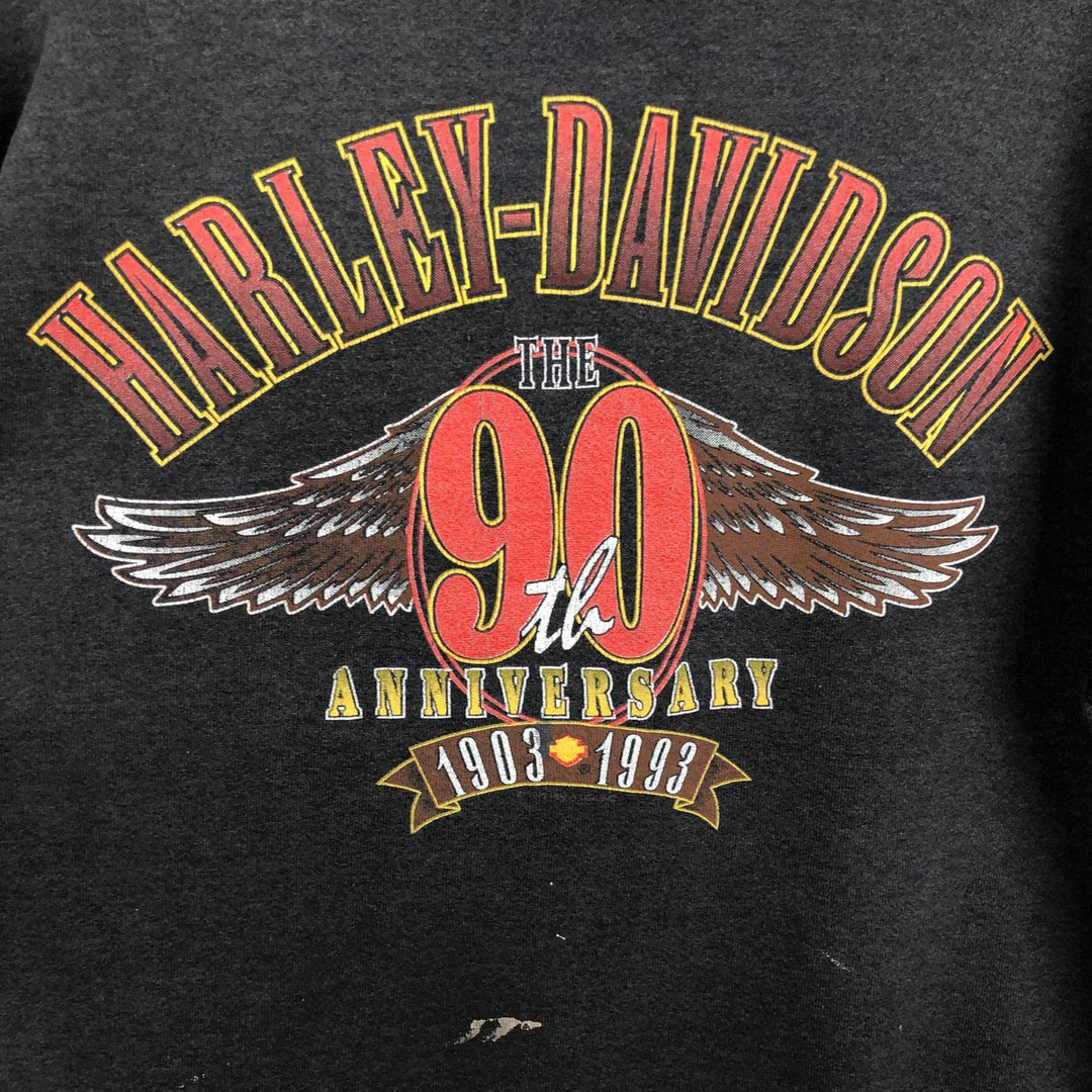 90'S Harley-Davidson Advertising Sweatshirt, Made in USA, Men's Size M (Equivalent), Vintage polyester Charcoal Vintage Second Hand