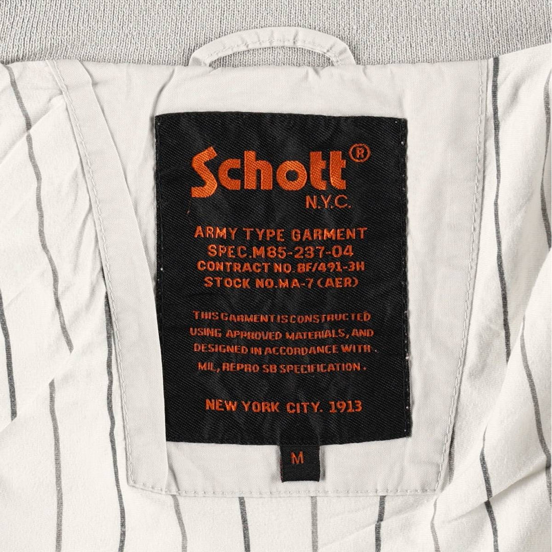 Schott Stand Collar Swing Top Sports Jacket, Men's Size M (approx.) cotton ivory Vintage Second Hand