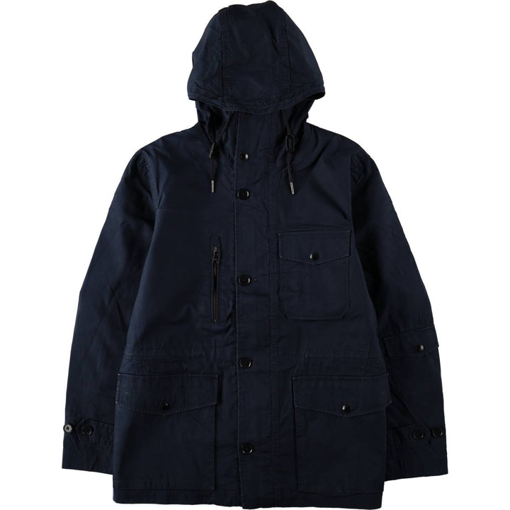 2000'S Banana Republic Hooded Military Utility Jacket, Men's Size L (approx.) cotton navy blue type Vintage Second Hand
