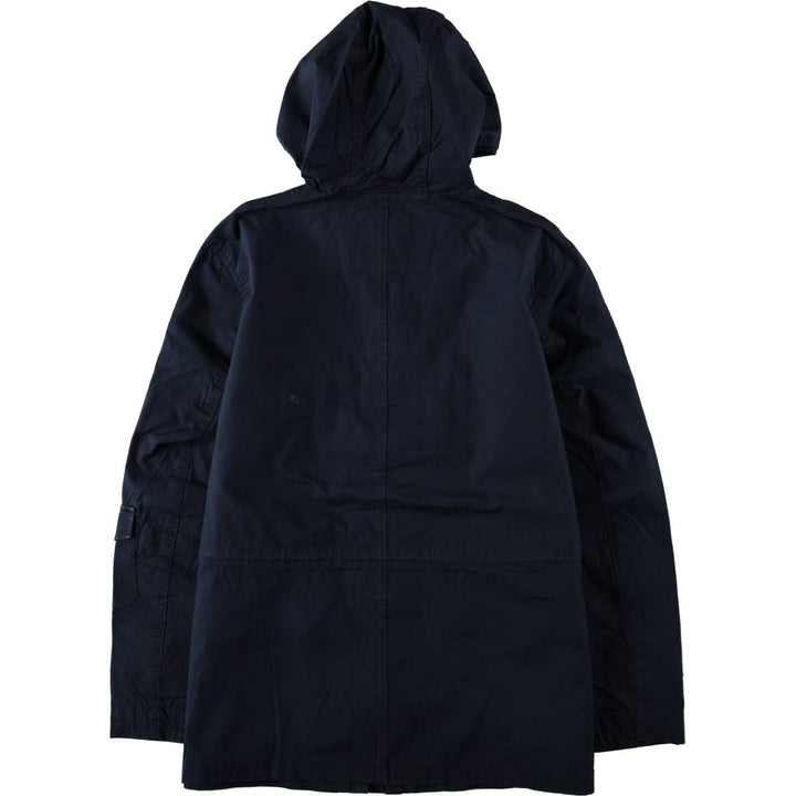 2000'S Banana Republic Hooded Military Utility Jacket, Men's Size L (approx.) cotton navy blue type Vintage Second Hand