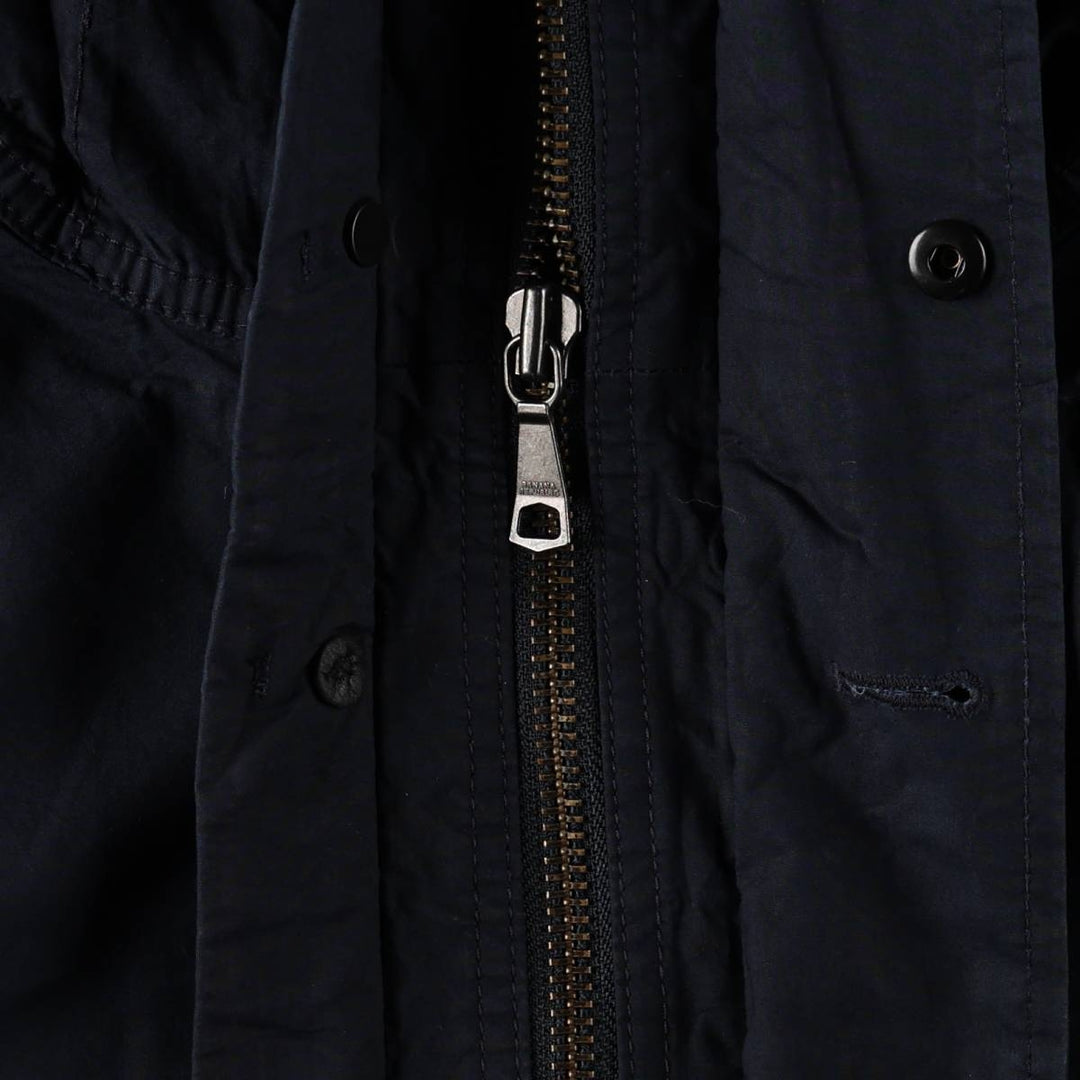 2000'S Banana Republic Hooded Military Utility Jacket, Men's Size L (approx.) cotton navy blue type Vintage Second Hand