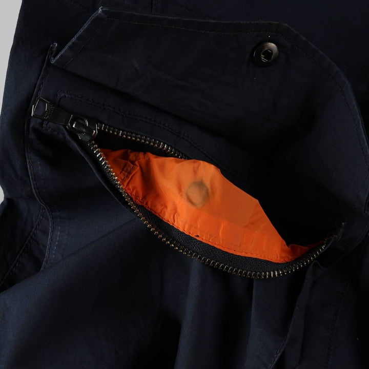 2000'S Banana Republic Hooded Military Utility Jacket, Men's Size L (approx.) cotton navy blue type Vintage Second Hand