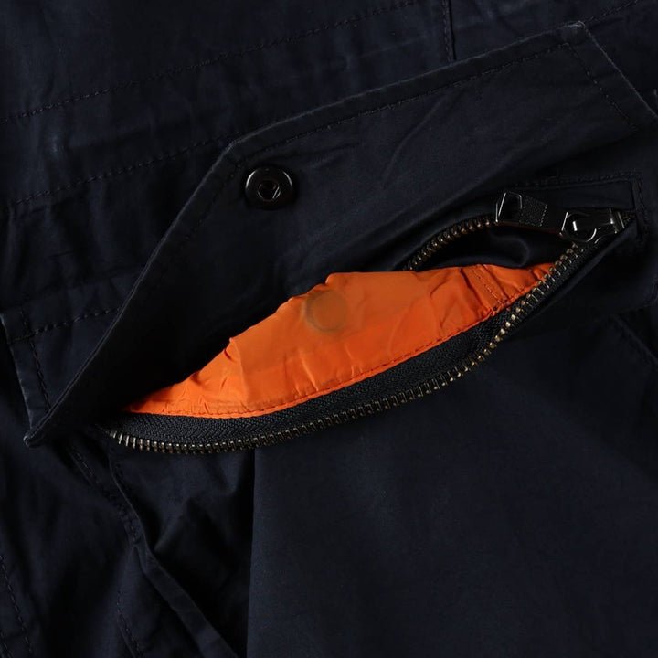 2000'S Banana Republic Hooded Military Utility Jacket, Men's Size L (approx.) cotton navy blue type Vintage Second Hand