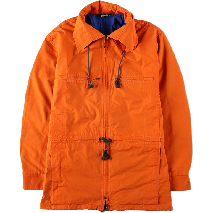 1980'S PROTECTOR EXCLUSIVE CREATION SUISSE Collared Cotton Jacket, Men's Size M (approx.), Vintage cotton orange type Vintage Second Hand