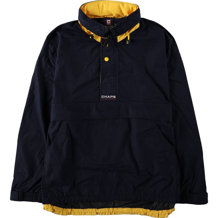 Ralph Lauren CHAPS Half-Zip Anorak Jacket, Men's Size XL polyester navy blue type Vintage Second Hand