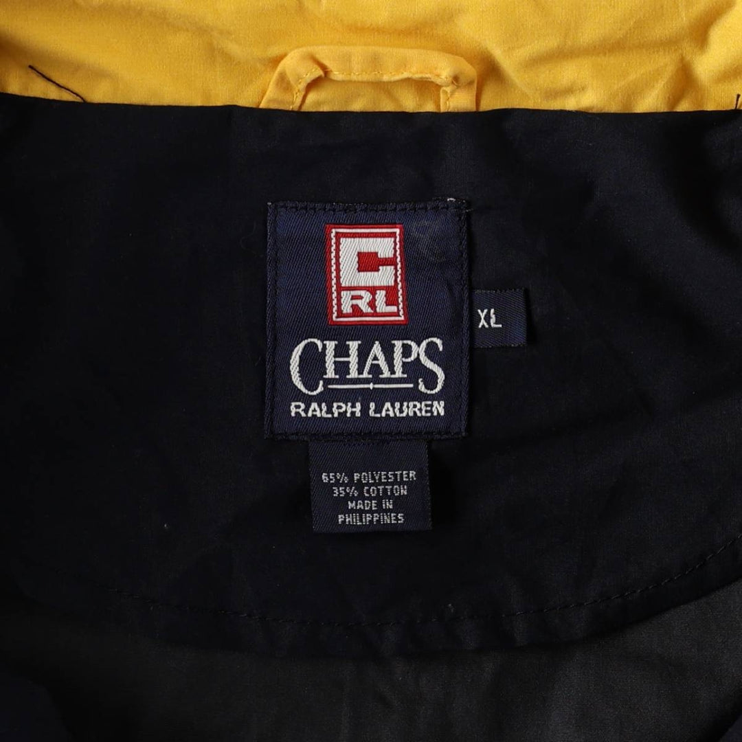 Ralph Lauren CHAPS Half-Zip Anorak Jacket, Men's Size XL polyester navy blue type Vintage Second Hand